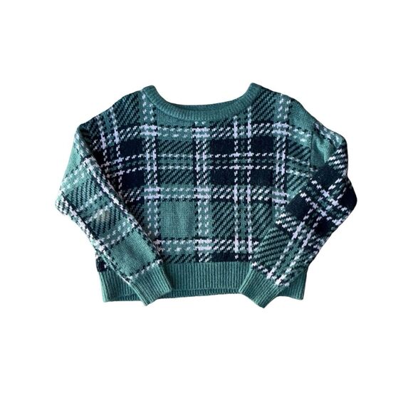 Abercrombie & Fitch Wool Blend Green Plaid Pullover Sweater - Picture 4 of 8